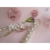 Manusi pentru mirese cu flori 3D