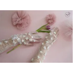 Manusi pentru mirese cu flori 3D