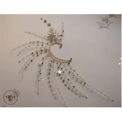 Cercel argintiu statement de pus dupa ureche - STARGAZING