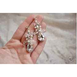 Cercei MINNA cu cristale si perle realizati manual